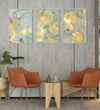 Handmade Painting for Living Room : golden-aqua-flow