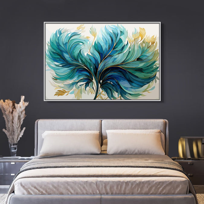 Handmade Painting for Living Room : golden-bloom