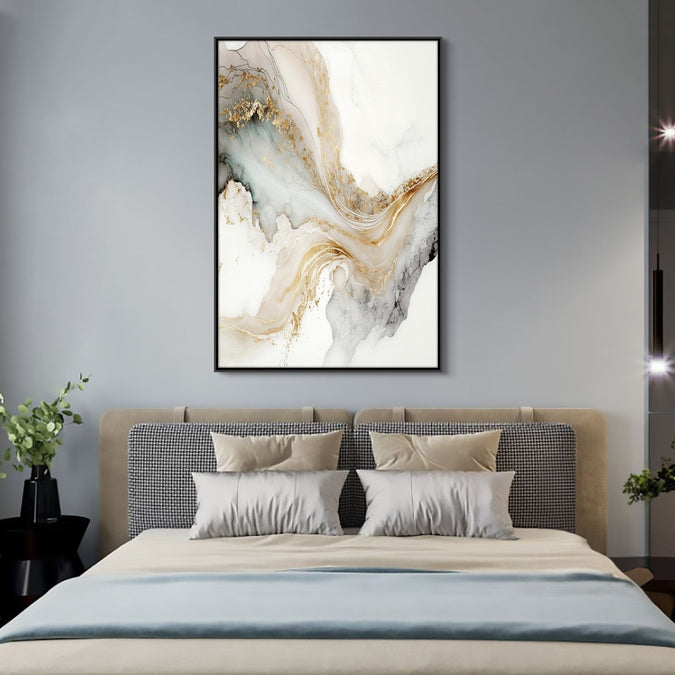 Handmade Painting for Living Room : golden-elegance