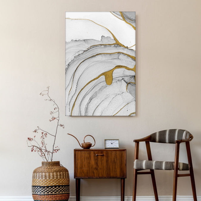 Handmade Painting for Living Room : golden-elegance-2