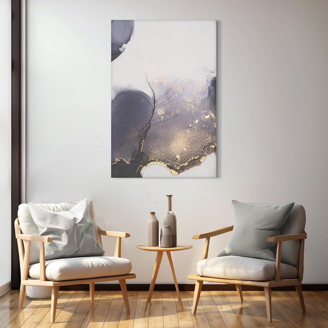 Handmade Painting for Living Room : golden-elegance-flow