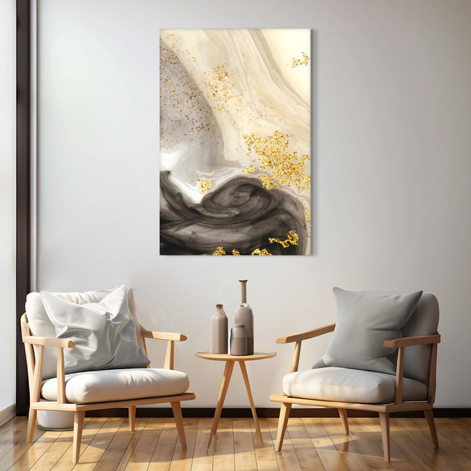 Handmade Painting for Living Room : golden-galaxy