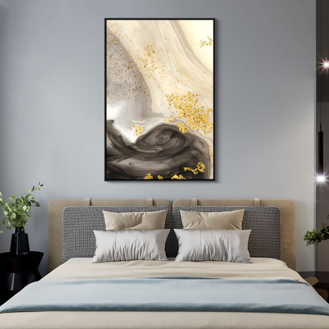 Handmade Painting for Living Room : golden-galaxy