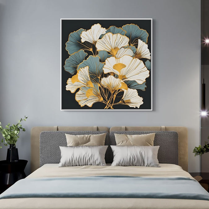 Handmade Painting for Living Room : golden-ginkgo-glow