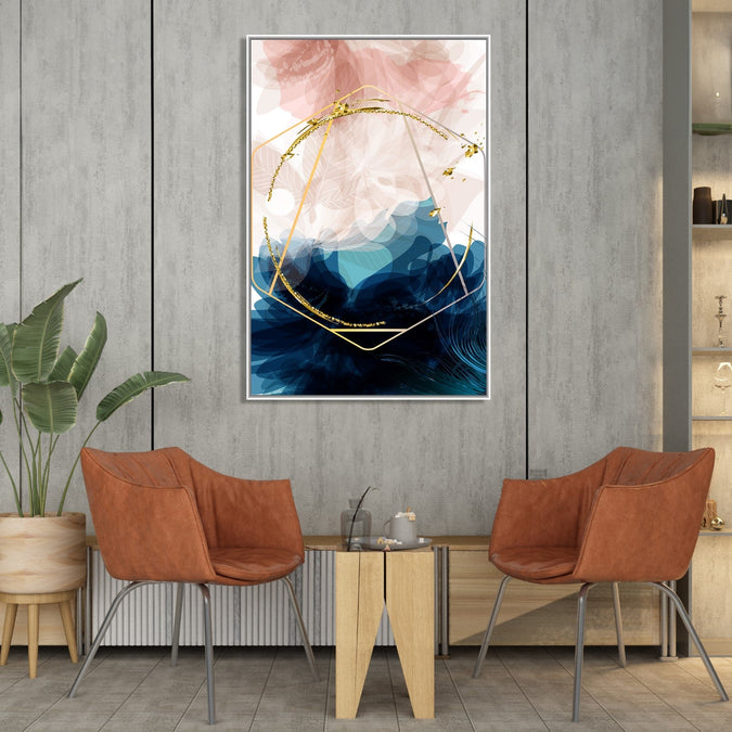 Handmade Painting for Living Room : golden-hoop-feathers-1