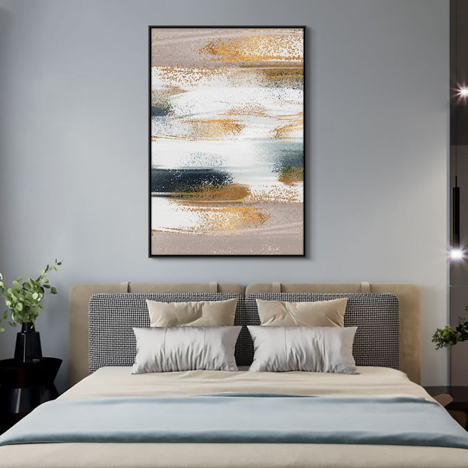 Handmade Painting for Living Room : golden-horizon-glow