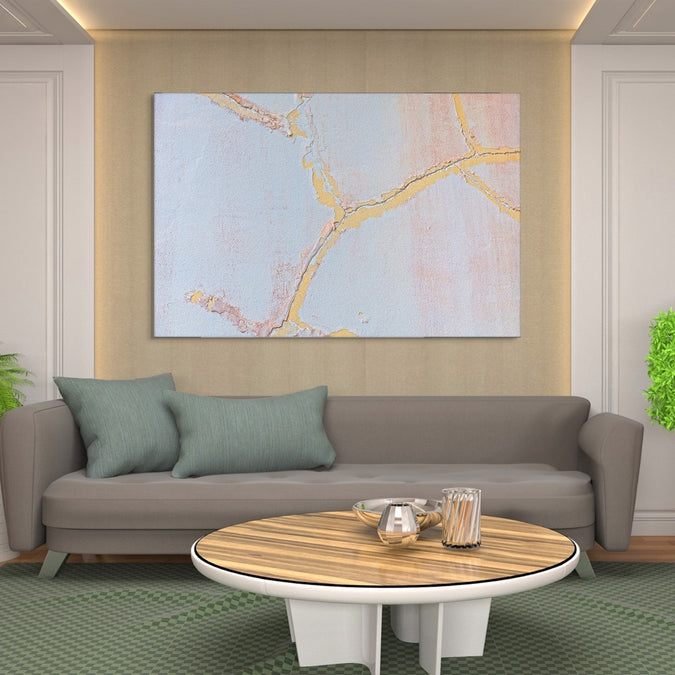 Handmade Painting for Living Room : golden-network-mirage