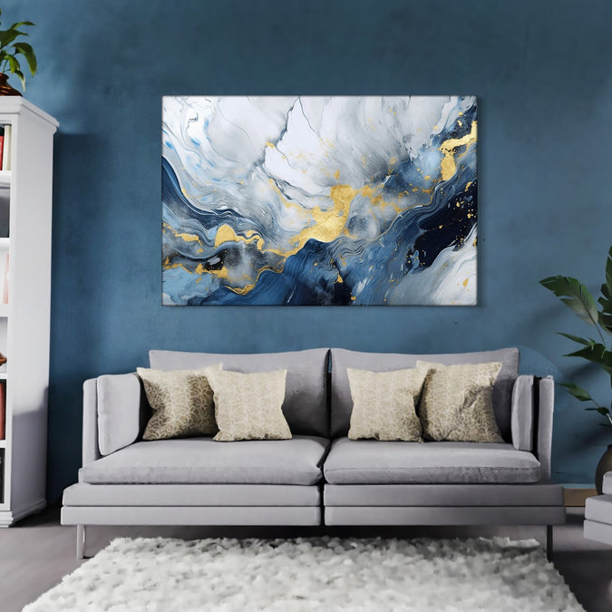 Handmade Painting for Living Room : golden-swirls