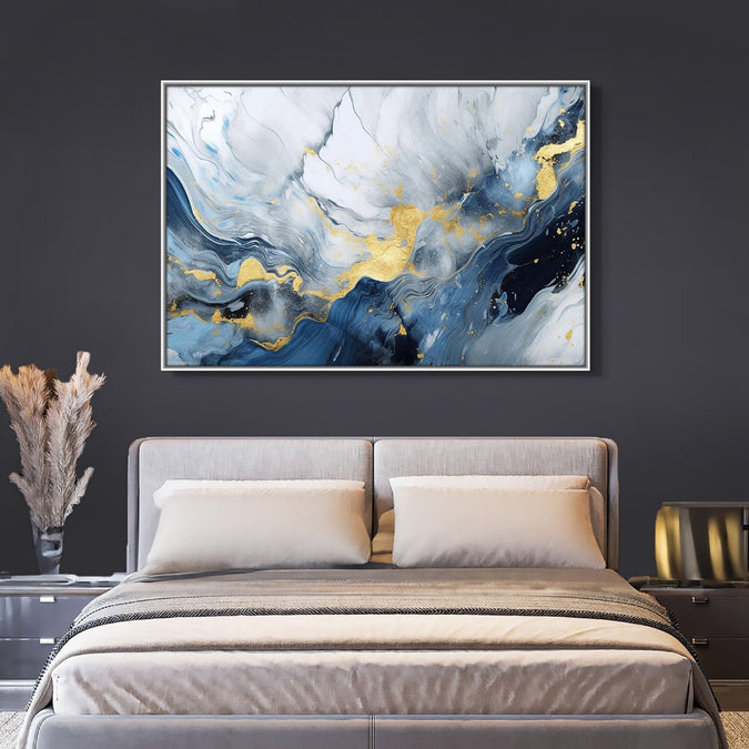 Handmade Painting for Living Room : golden-swirls