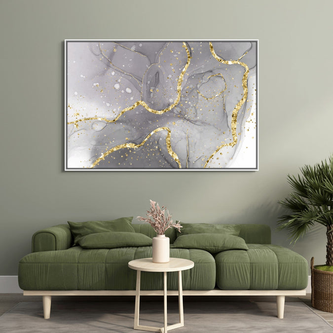 Handmade Painting for Living Room : golden-swirls-4