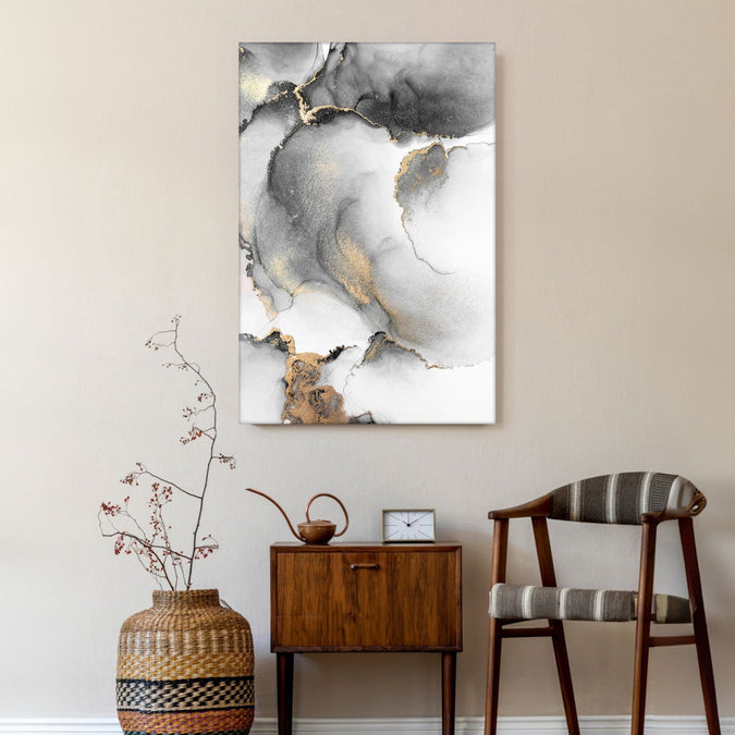 Handmade Painting for Living Room : golden-swirls-5