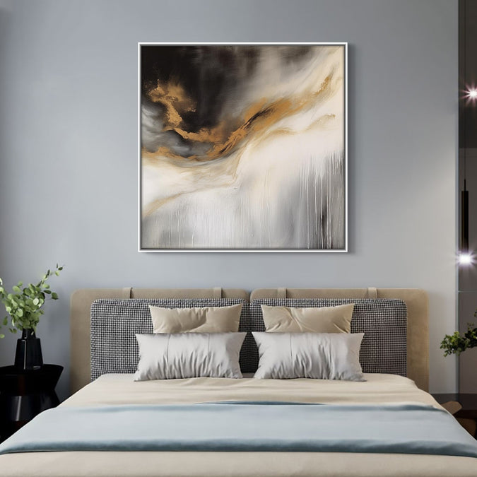 Handmade Painting for Living Room : golden-swirls-of-elegance