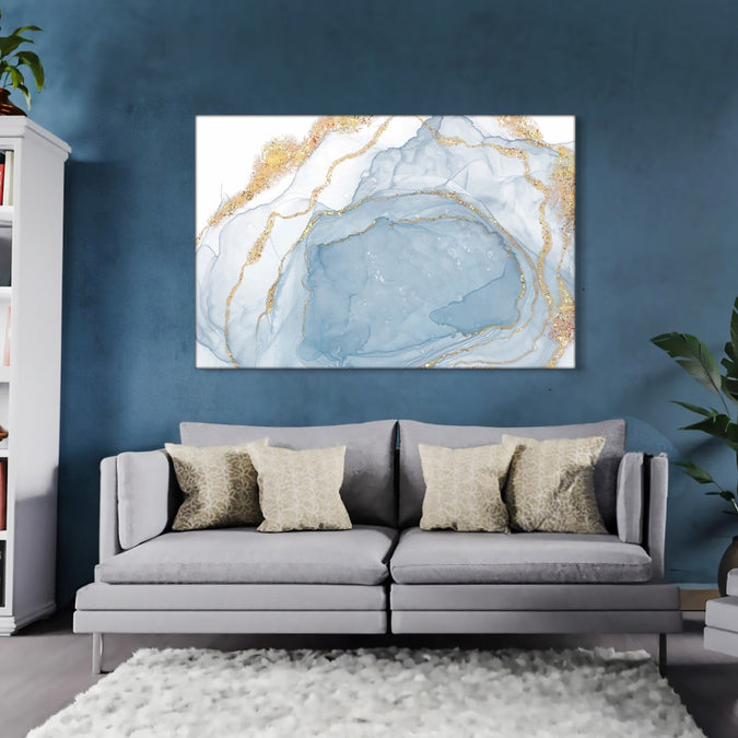 Handmade Painting for Living Room : golden-veins-2