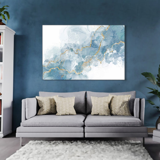 Handmade Painting for Living Room : golden-whirlwind-3