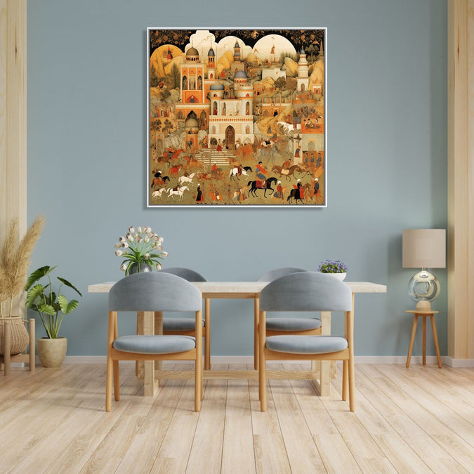 Handmade Painting for Living Room : india-mughal-influenced-art