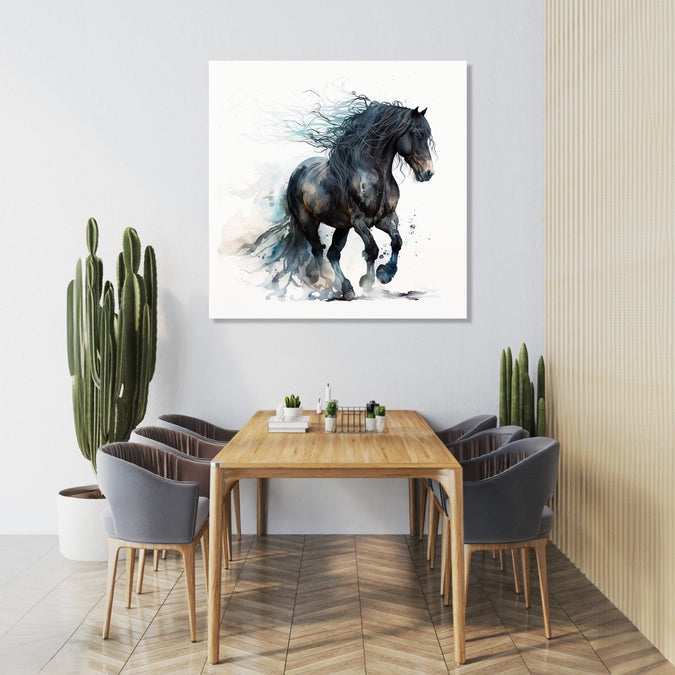 Handmade Painting for Living Room : majestic-night-stallion