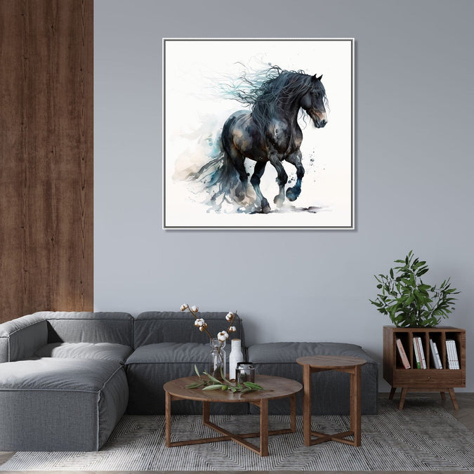 Handmade Painting for Living Room : majestic-night-stallion