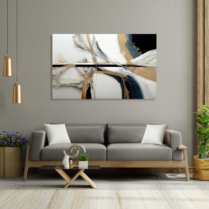 Handmade Painting for Living Room : marble-abstract-1