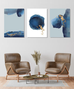 Handmade Painting for Living Room : mid-night-blue-abstract