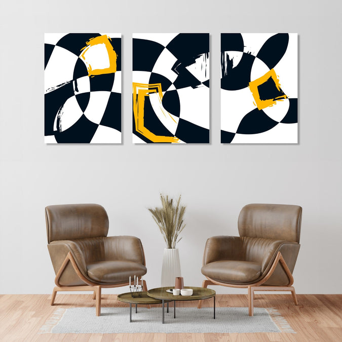 Handmade Painting for Living Room : monochrome-abstract