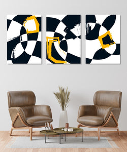 Handmade Painting for Living Room : monochrome-abstract