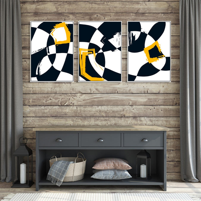 Handmade Painting for Living Room : monochrome-abstract