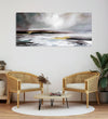 Handmade Painting for Living Room : monochrome-beach-sunset