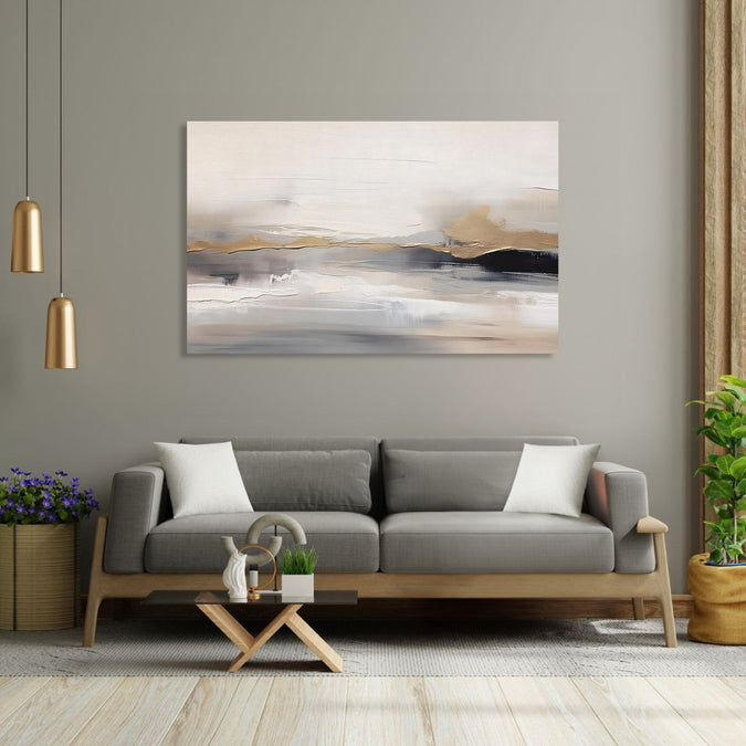 Handmade Painting for Living Room : monochrome-silence