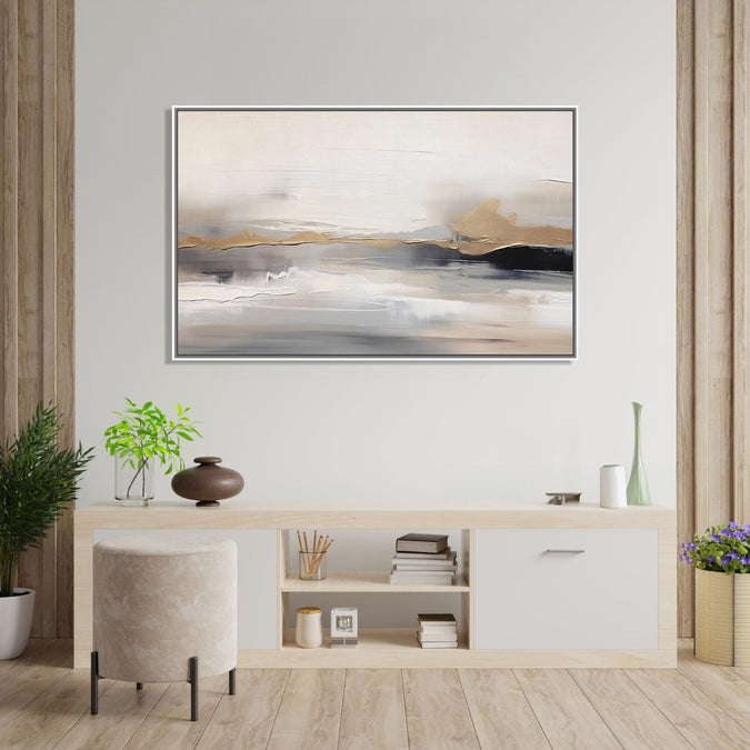 Handmade Painting for Living Room : monochrome-silence