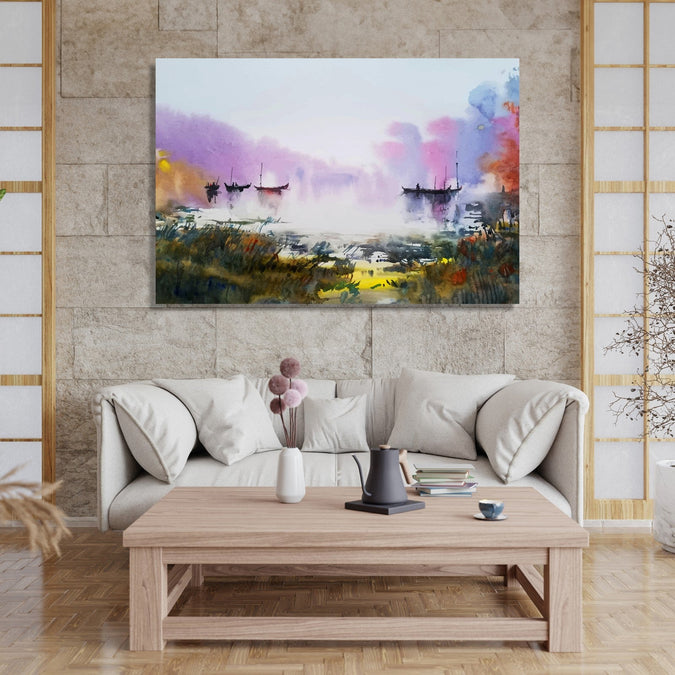 Handmade Painting for Living Room : on-the-water