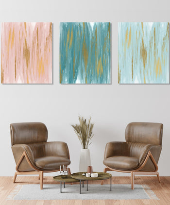 Handmade Painting for Living Room : pastel-golden-strokes