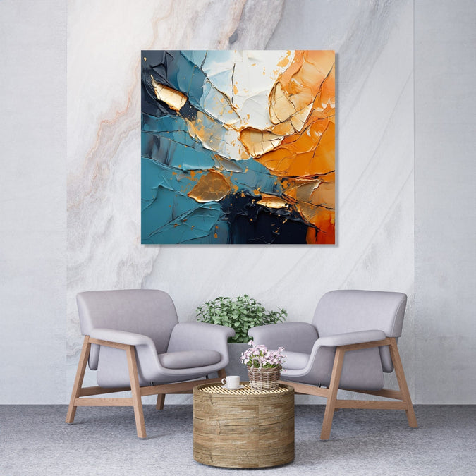 Handmade Painting for Living Room : peace-of-fire-water