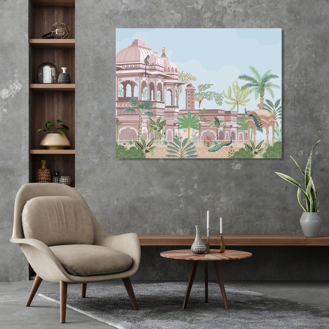 Handmade Painting for Living Room : pichwai-palace-edge