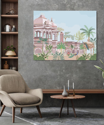 Handmade Painting for Living Room : pichwai-palace-edge