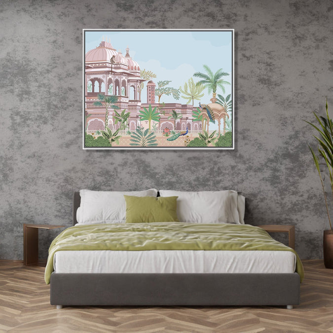 Handmade Painting for Living Room : pichwai-palace-edge