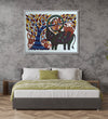 Handmade Painting for Living Room : pithora-bhil-art-elephant-tree