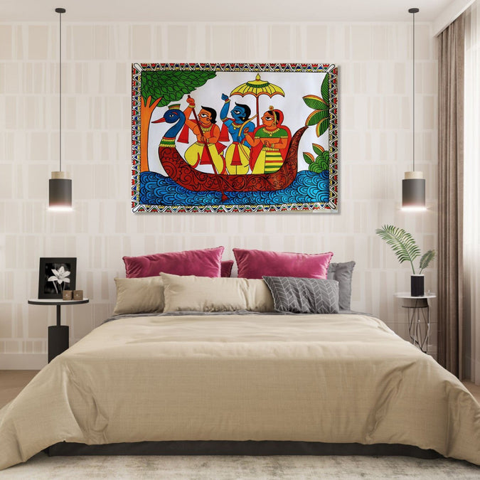 Handmade Painting for Living Room : rajasthani-phad-art-ramayana