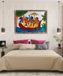 Handmade Painting for Living Room : rajasthani-phad-art-ramayana