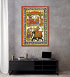 Handmade Painting for Living Room : rajasthani-phad-art-warrior-rituals