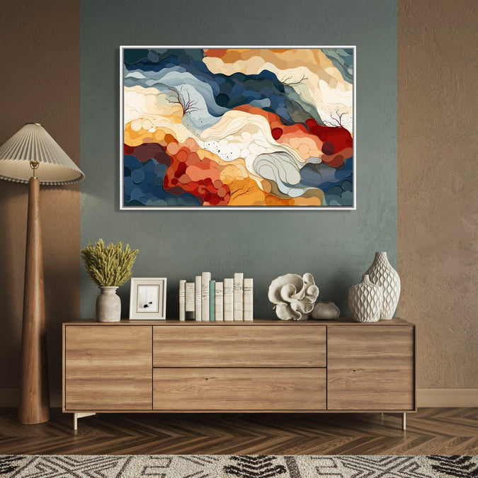 Handmade Painting for Living Room : rising-clouds