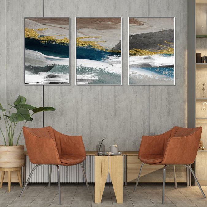 Handmade Painting for Living Room : seashore-abstracts