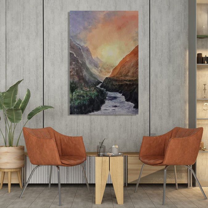 Handmade Painting for Living Room : sun-in-the-valley