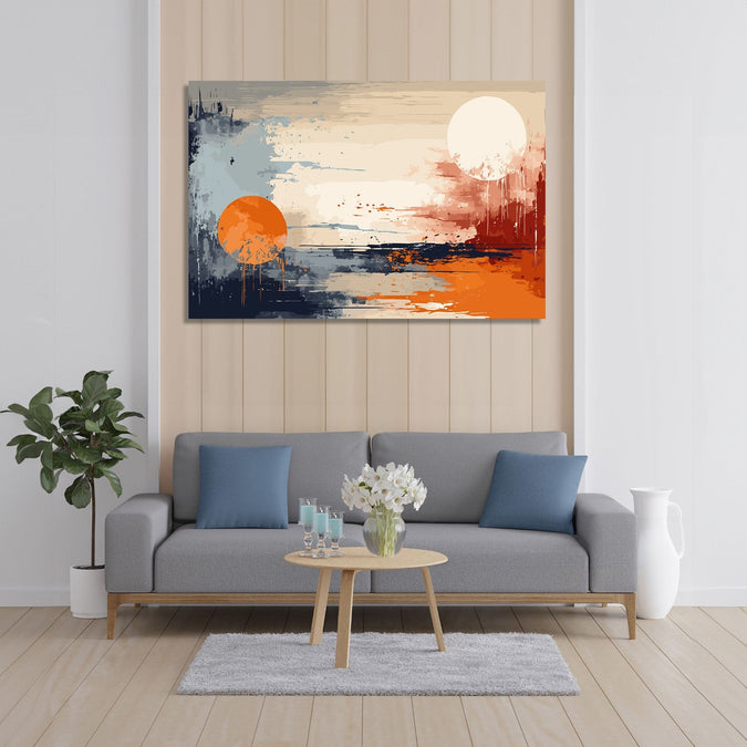 Handmade Painting for Living Room : sunset-and-sunrise