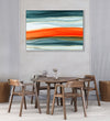 Handmade Painting for Living Room : tangerine-wave