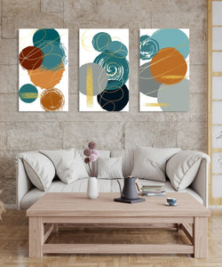 Handmade Painting for Living Room : teal-abstracts