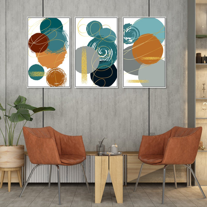 Handmade Painting for Living Room : teal-abstracts