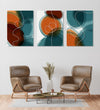 Handmade Painting for Living Room : teal-and-earthy-abstracts