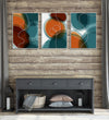 Handmade Painting for Living Room : teal-and-earthy-abstracts