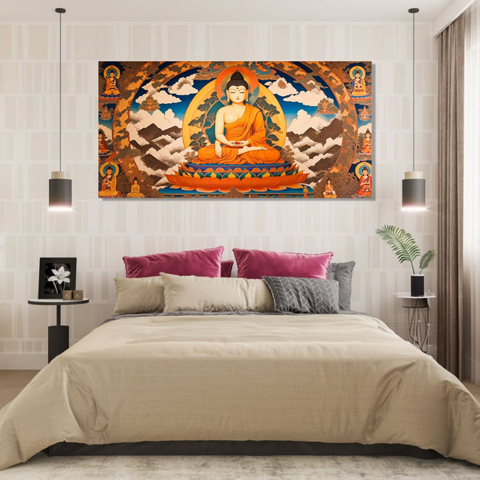 Handmade Painting for Living Room : thangka-buddha-1