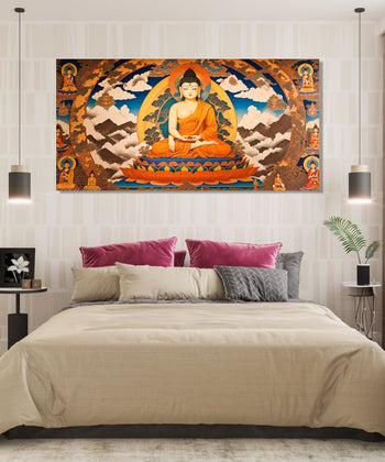 Handmade Painting for Living Room : thangka-buddha-1